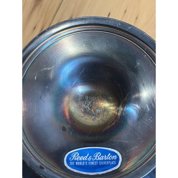 Reed & Barton 141 Red Silverplated Candy Dish. Plate-Footed Pedestal Compote. - Picture 5 of 7